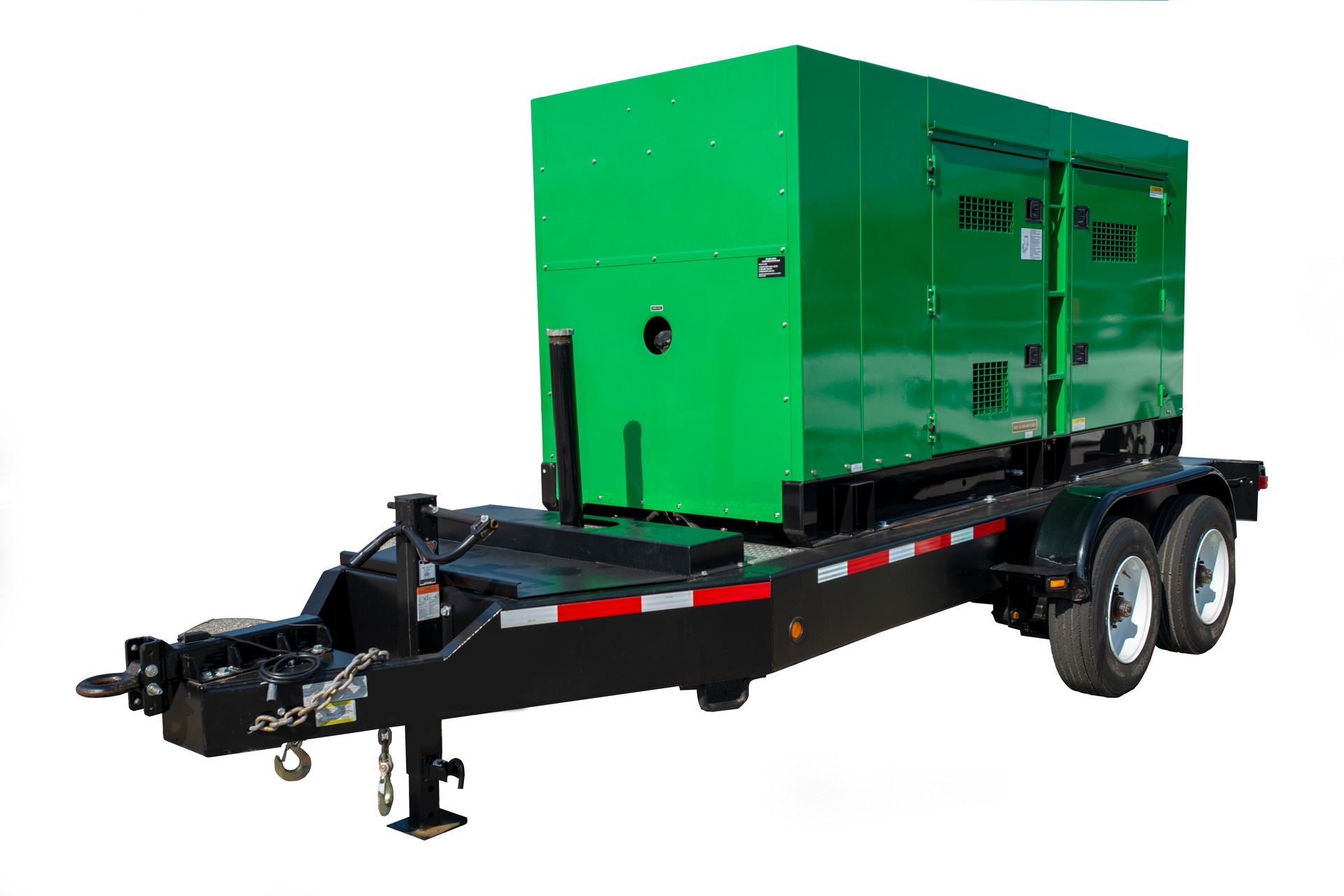 Generator on tandem axel trailer cut out